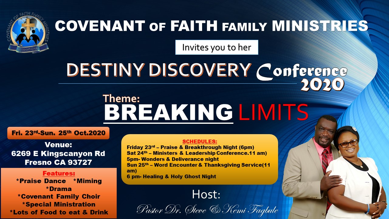 Destiny Discovery Conference 2020 Covenant Of Faith Family Church